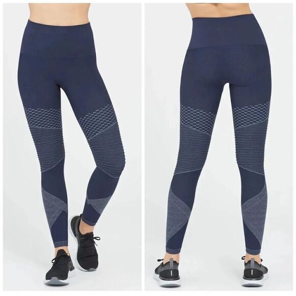 Spanx NWT Seamless Moto Leggings in Indigo Sky, Small (2-4) - Picture 1 of 6